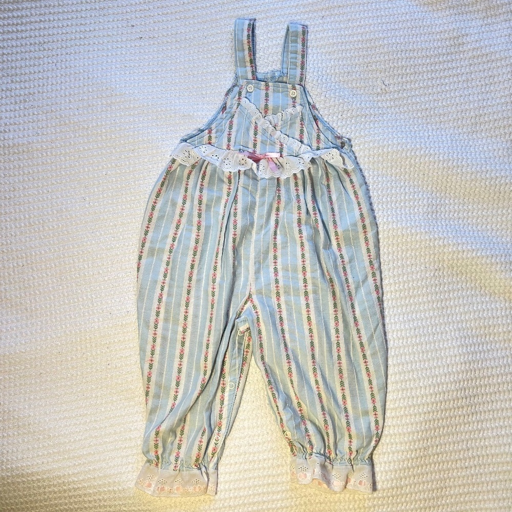 Striped Blue and White Kids overalls